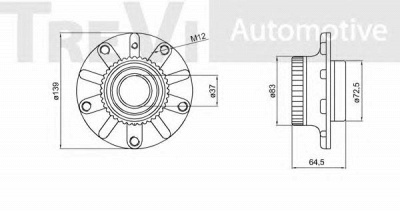 TREVI AUTOMOTIVE wb1722 -  Комплект подшипника ступицы колеса